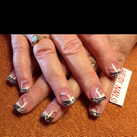 Black white sparkle | Nail designs, Nail art, Nails