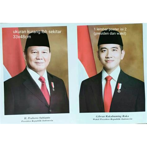 Jual Poster gambar presiden dan wakil presiden republik indonesia ...