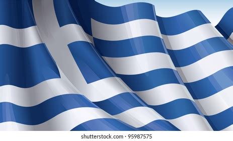 Greek Flag Waving Stock Illustration 95987575 | Shutterstock