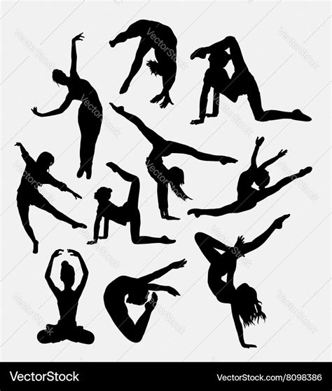 Traditional and modern dance silhouette Royalty Free Vector