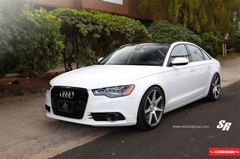 White Audi A6 Customizred and Featuring Blacked Out Grille and Black ...