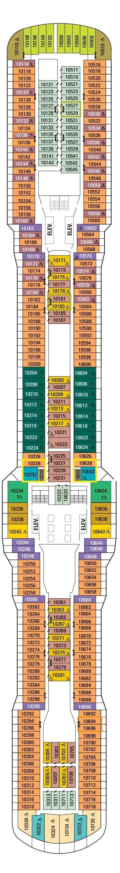 Ovation of the Seas Deck 10 layout | Royal caribbean international ...