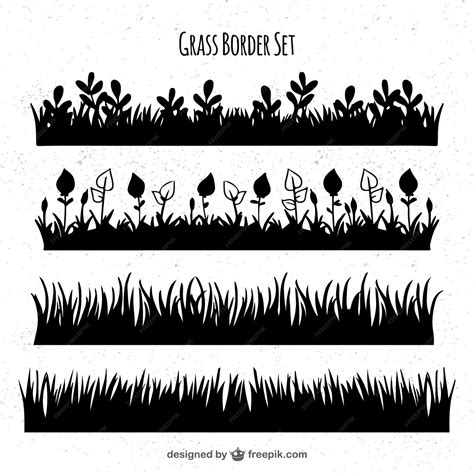 Free Vector | Assortment of black grass borders