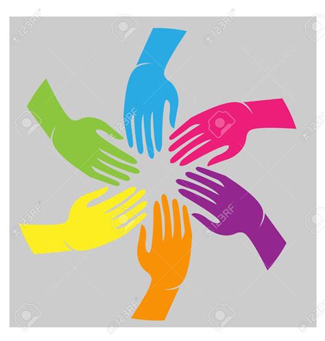 Teamwork hands colorful cultural people icon vector | People icon ...