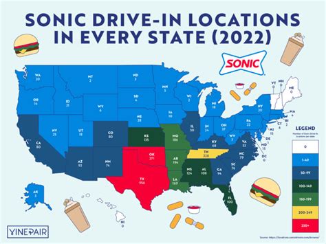 The Number of Sonic Drive-Ins in Every State [MAP] | VinePair