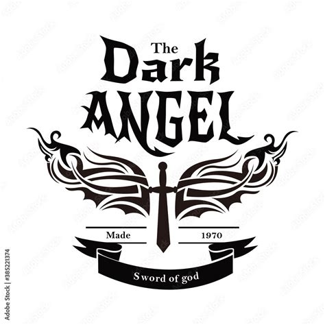 The dark angel logo illustration. Isolated on white background Stock ...