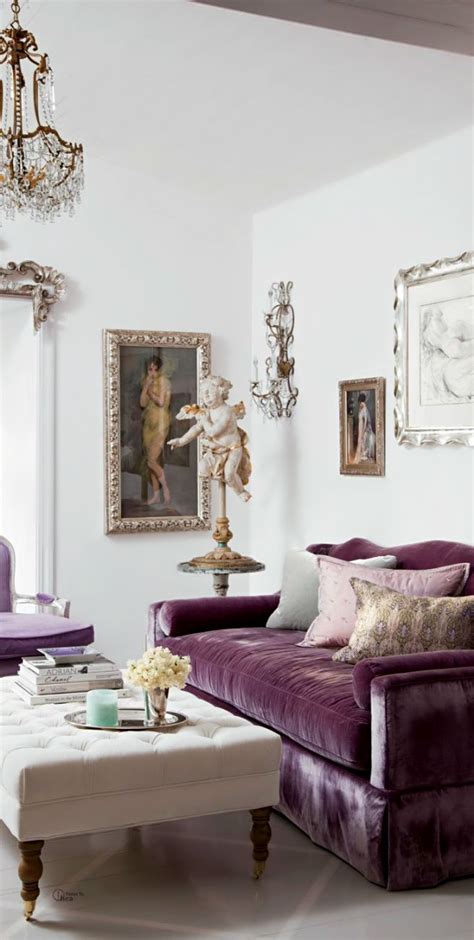 Living Room Purple Velvet Couch - loveyourlife-s