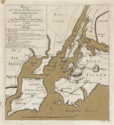 Rare map of the Battle of Long Island - Rare & Antique Maps