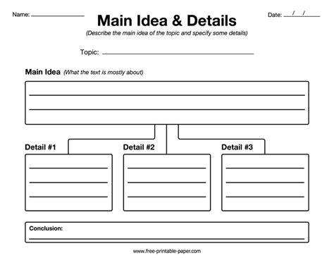 Main Idea Graphic Organizer – Free-printable-paper.com