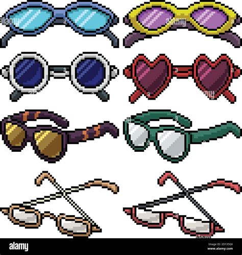 pixel art set isolated glasses fashion Stock Vector Image & Art - Alamy