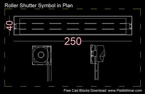 the diagram shows how to use roller shutter symbol in plan