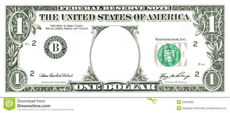 Customizable Blank Dollar Bill Template