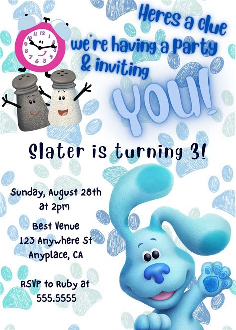 Birthday Party Invitation Blue's Clues Birthday, Blue's Clues ...