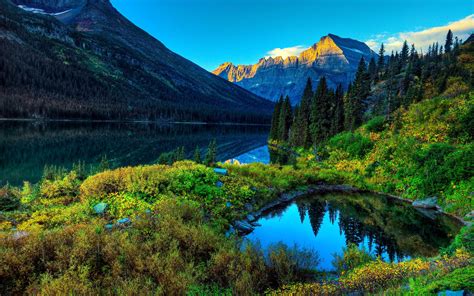 Beautiful Forest Green Lake Landscape Wallpapers HD / Desktop and ...