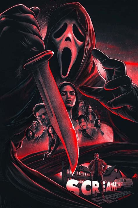 Download Scream Ghostface Movie Poster Wallpaper | Wallpapers.com