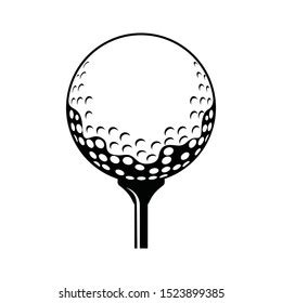 Golf Ball Vector Icon Black White Stock Vector (Royalty Free ...