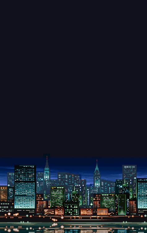 Pixel art cityscape flicker GIF - Find on GIFER