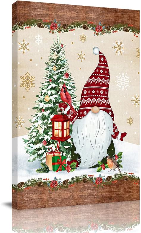 Amazon.com: ARTSHOWING Christmas Gnomes Wall Art Picture 16 x 24 inch ...