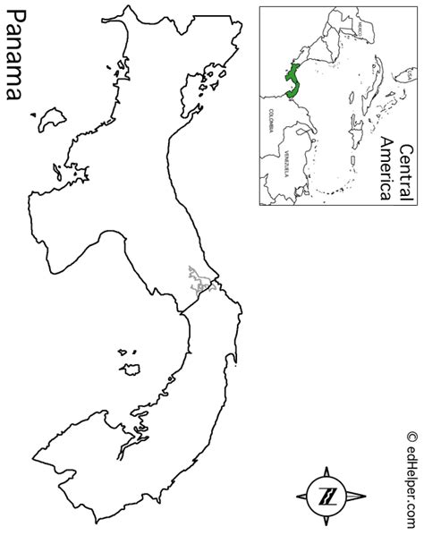 Panama Outline Map