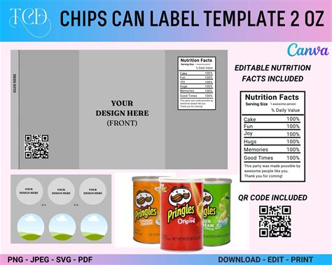 Pringles Can Template Free - Printable Word Searches