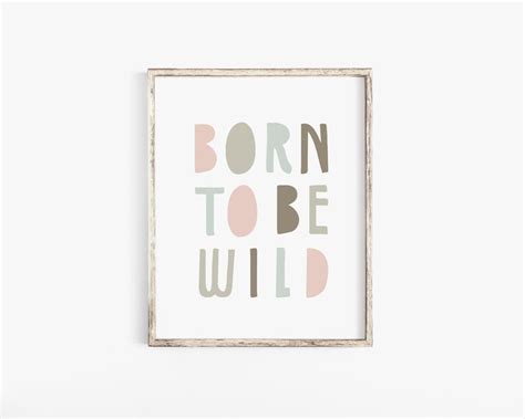 Born to Be Wild Nursery Wall Art Printable Pink Born to Be - Etsy