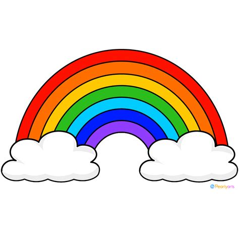 FREE Rainbow and Clouds Clipart (PNG file) | Pearly Arts