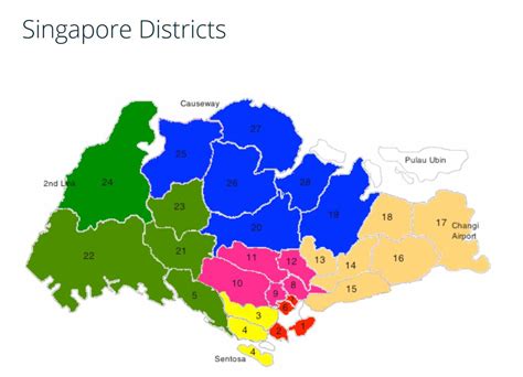 Singapore District Map Singapore Real Estate