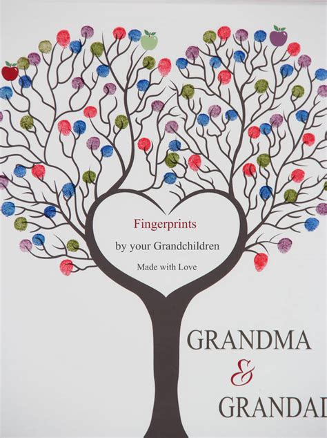 Grandparent Family Tree Fingerprint Canvas By Lisa Marie Designs ...