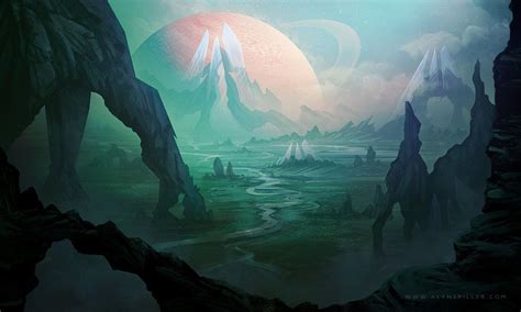 Alien Planet by AlynSpiller on DeviantArt | Fantasy landscape, Fantasy ...