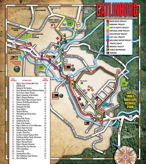 Downtown Gatlinburg Map Printable