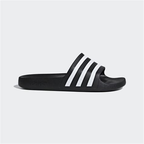 Men's Black & White adilette Aqua Slides | Free Shipping with adiClub ...