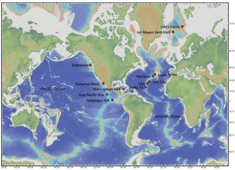 Map Of Hydrothermal Vents