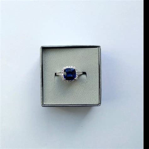 Cushion Cut Natural Blue Sapphire and Diamond Ring – Walker Christopher.com