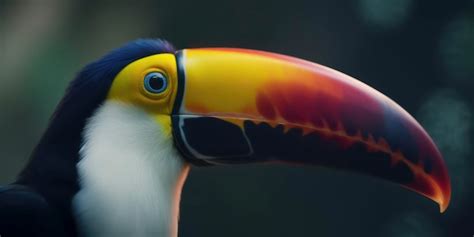 Premium Photo | A toucan with a red stripe on the beak