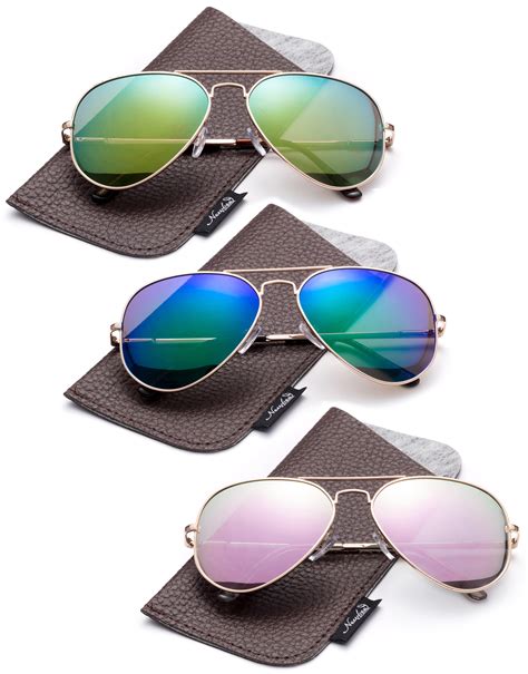 Newbee Fashion - Polarized Aviator Sunglasses Mirrored Lens Classic ...