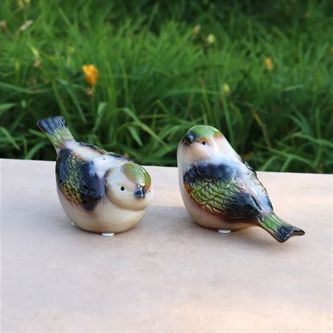 Porcelain Couple Bird Figurine Ceramic Birdie Lovers Miniature ...