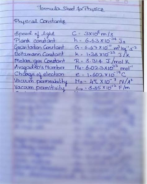 SOLUTION: List of physical constants - Studypool