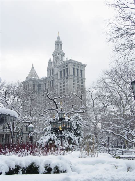 File:New York City Hall Park winter.jpg