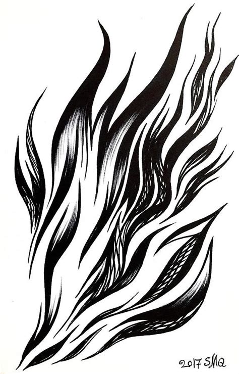 Black Flames Abstract Art Drawing by Sofia Metal Queen #Abstract #art # ...