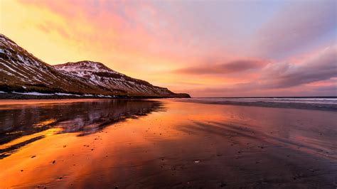 Black Sand Beach Sunset Timelapse In Iceland Stock Footage SBV ...