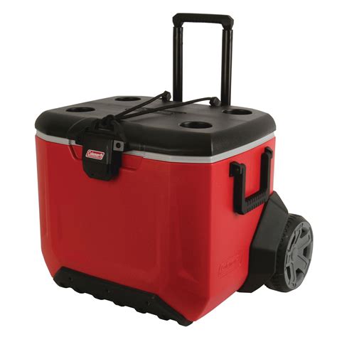 Coleman 55-Quart Rugged All-Terrain Hard Cooler with Wheels, Red ...