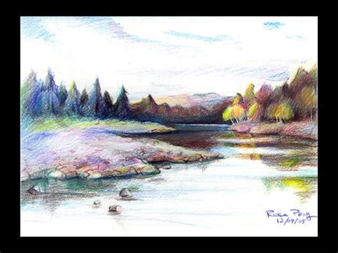 beautiful landscape by @dragofyre7 on deviantart | Pencil sketches ...