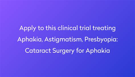 Cataract Surgery for Aphakia Clinical Trial 2022 | Power