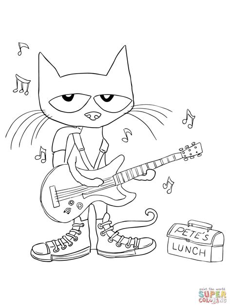 Pete The Cat White Shoes Coloring Page