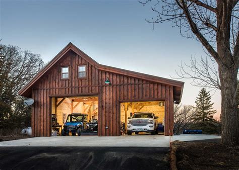 Barn with two car garage #polebarngarage Barn with two car garage ...