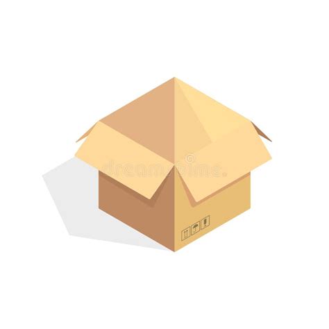 Isometric Cardboard Icon. Cartoon Package Box Illustration Stock ...