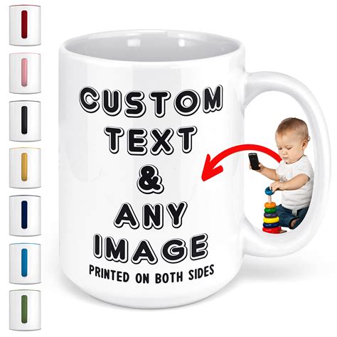 Buy Custom Photo Coffee Mugs, 11 Oz or 15 oz, Personalized Mugs with ...