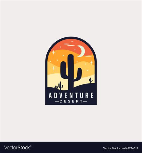 Desert cactus nature graphic Royalty Free Vector Image