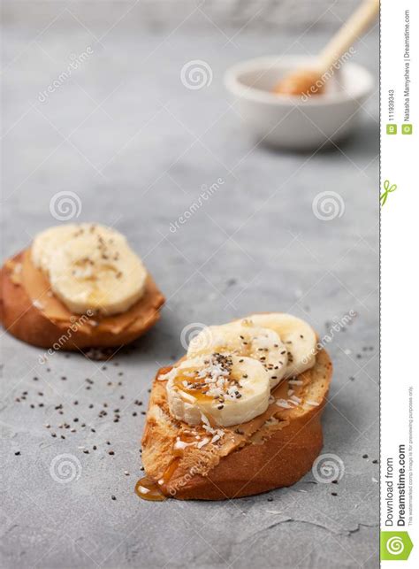 Sandwich with Peanut Butter, Banana Stock Image - Image of natural ...