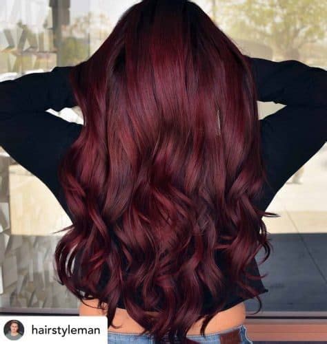 wine red color hair - Jay Fort